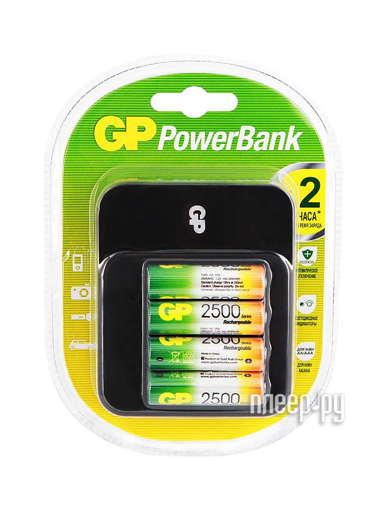   GP PowerBank 550 + 4 . AA 2500 mAh (PB550GS250-2CR4) 