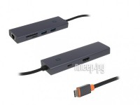 Фото Хаб USB Baseus OS Flite Series 7-Port Type-C - HDMI + 2xUSB 3.0 + PD + RJ45 + SD/TF 3.0 Space Grey B00052805813-00