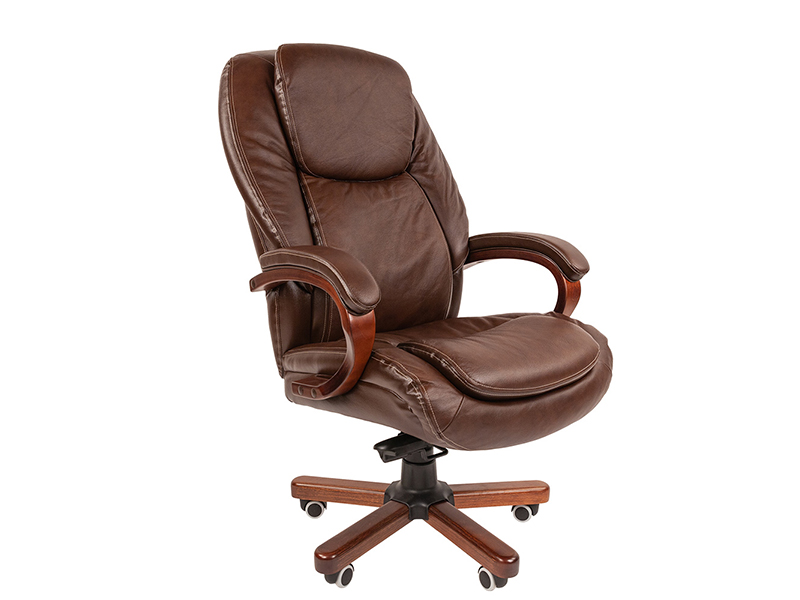 Компьютерное кресло Chairman 408 кожа+PU Brown 00-07030083