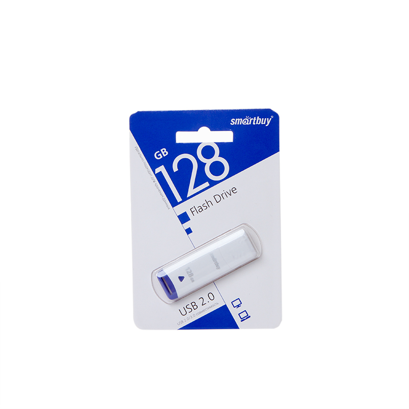 цена USB Flash Drive 128Gb - SmartBuy Easy White SB128GBEW