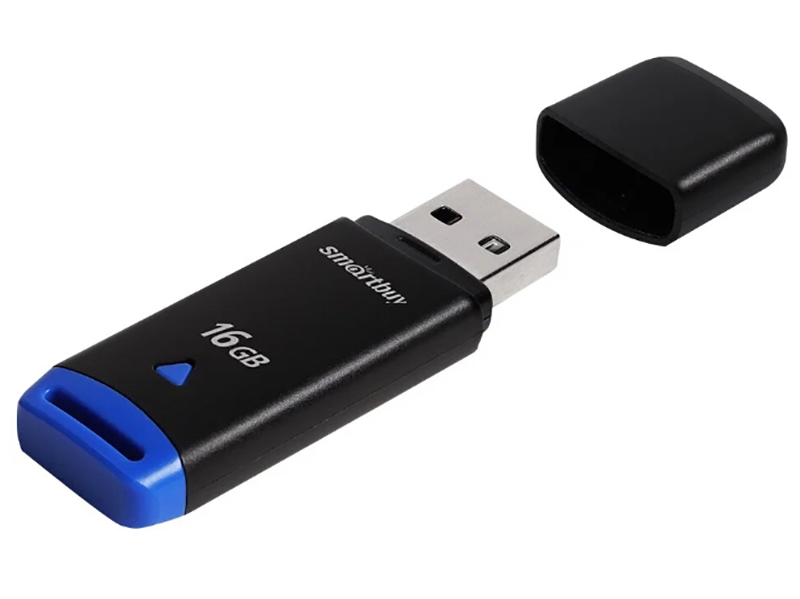 USB Flash Drive 16Gb - SmartBuy Easy Black SB016GBEK usb flash drive 16gb smartbuy glossy series usb 3 0 3 1 gen 1 dark grey sb16gbgs dg