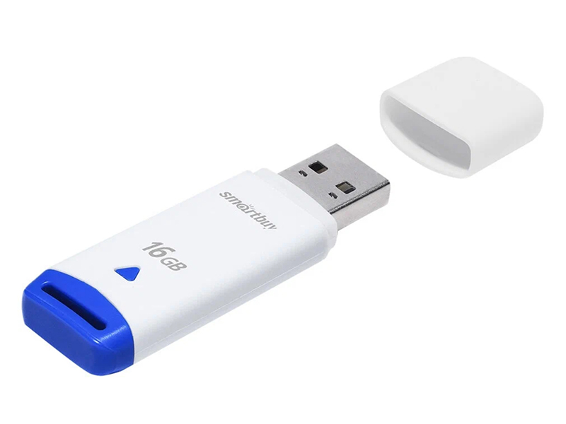 USB Flash Drive 16Gb - SmartBuy Easy White SB016GBEW usb flash drive 16gb smartbuy glossy green sb16gbgs g