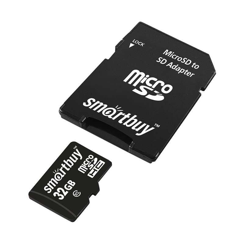 фото Карта памяти 32gb - smartbuy micro secure digital hc class10 sb32gbsdcl10-01le с переходником под sd