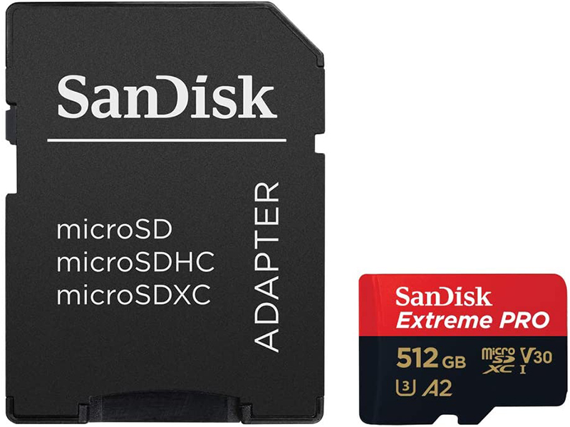   512b - SanDisk Extreme Pro Micro Secure Digital XC Class 10 UHS-I A2 C10 V30 U3 SDSQXCD-512G-GN6MA    SD