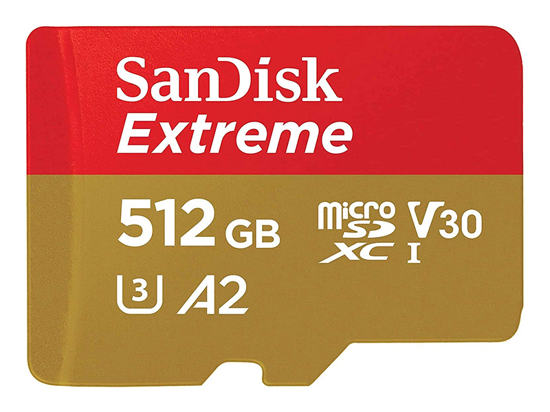 Карта памяти 512Gb - SanDisk Extreme Micro Secure Digital XC Class 10 UHS-I A2 C10 V30 U3 SDSQXAV-512G-GN6MN sandisk extreme pro sdxc sdsdxxd 512g gn4in 512gb