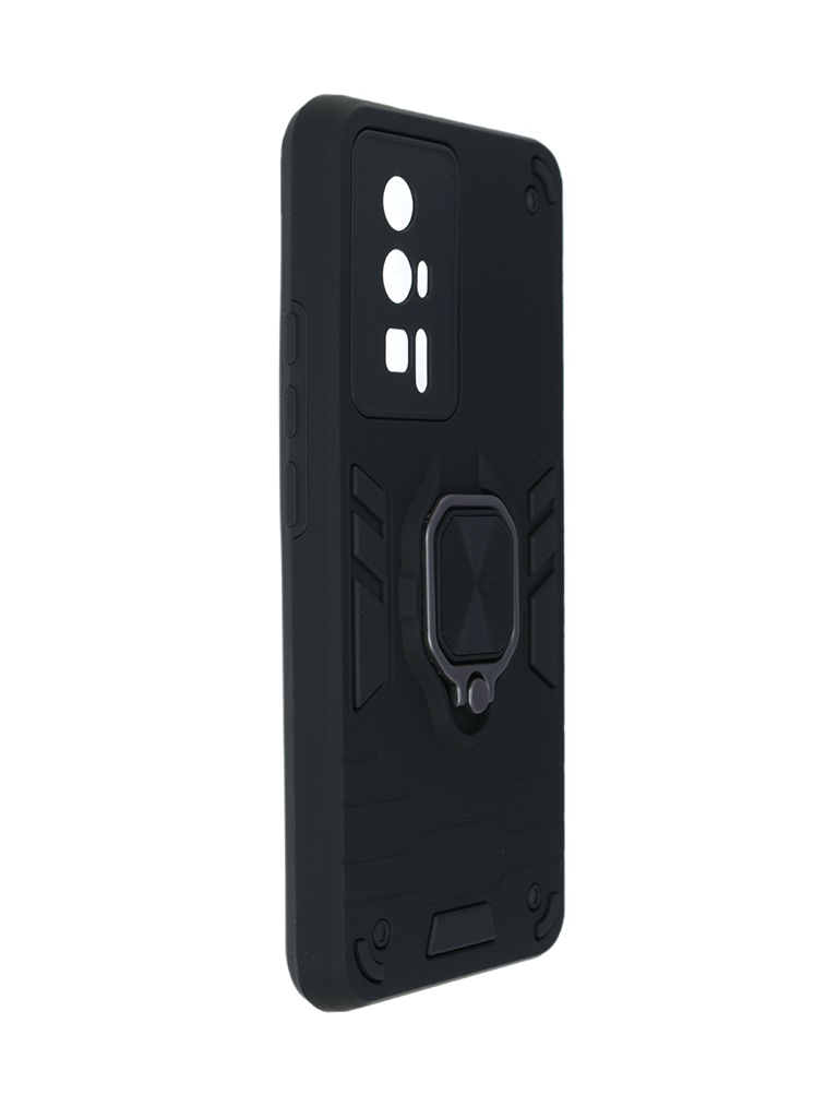 

Чехол DF для Poco F5 Pro с магнитом и кольцом Black poArmor-01, Poco F5 Pro
