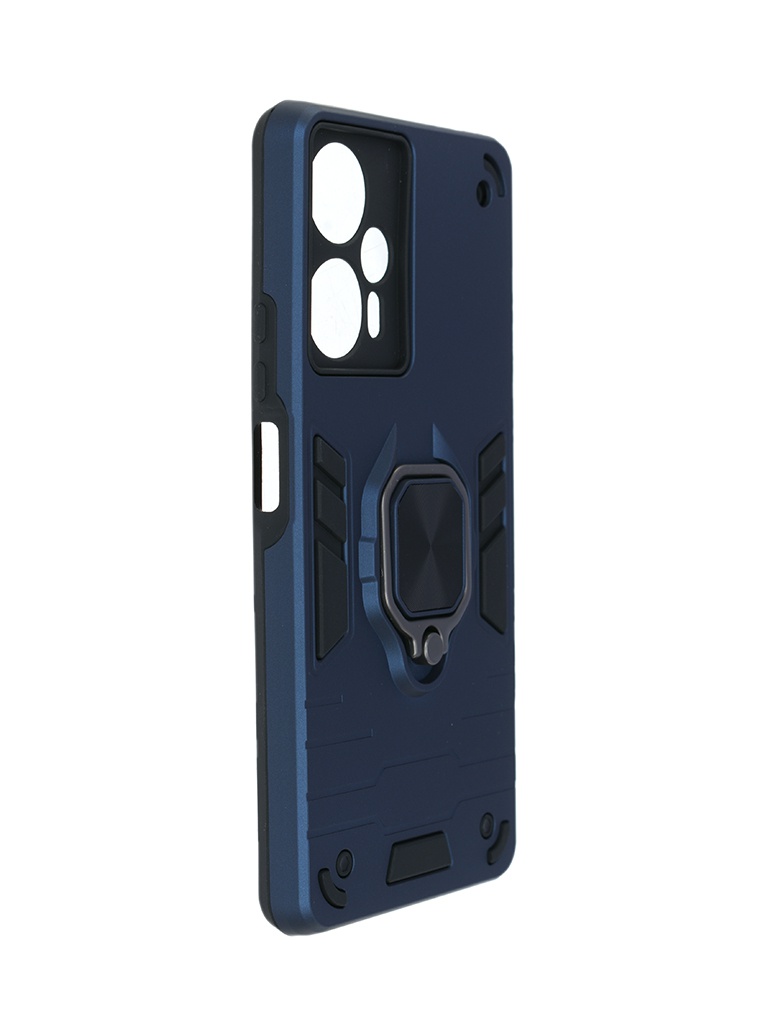 

Чехол DF для Poco F5 / Xiaomi Redmi Note 12 Turbo с магнитом и кольцом Dark Blue poArmor-02, Poco F5 / Xiaomi Redmi Note 12 Turbo