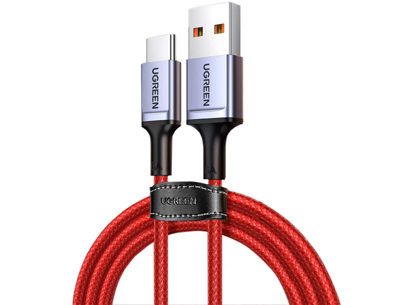 

Аксессуар Ugreen US505 USB 2.0 - Type-C 6A 1m Red 20527, US505