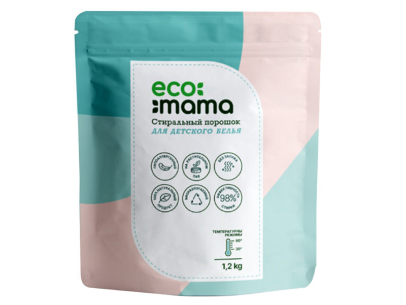 Средство Стиральный порошок для детского белья Ecomama 1.2kg EMEMWPSF59726 стиральный порошок ушастый нянь 0 4 кг ручной автомат для детского белья