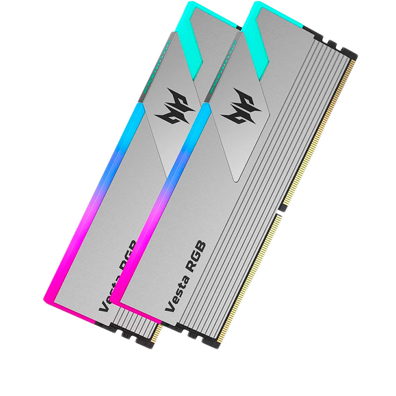 Модуль памяти Acer Predator Vesta II RGB DDR5 DIMM 6800Mhz CL34 32Gb KIT (2x16Gb) 34-45-45-108 VESTA2-32GB-6800-1R8-V2 модуль памяти a data ddr5 dimm 7200mhz pc 57600 cl34 32gb kit 2x16gb ax5u7200c3416g dclarbk