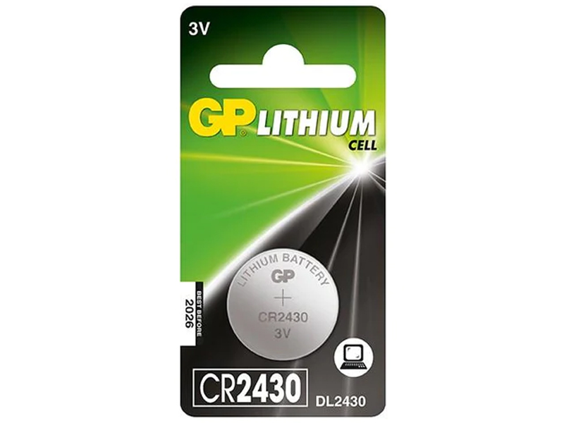 Батарейка CR2430 - GP Lithium CR2430-2C1 10/600 (1 штука) батарейка cr1632 gp lithium cr1632era 2cpu1 10 100 900 1 штука
