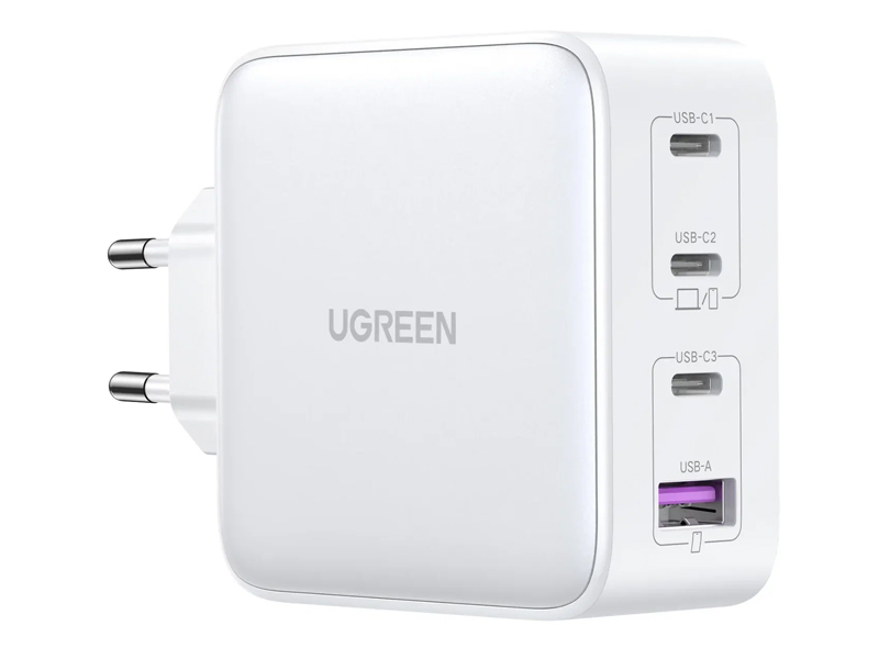 Зарядное устройство Ugreen D226 Nexode USB-A+3xUSB-C 100W White 15337 зарядное устройство ugreen cd289 nexode usb a 2xusb c 140w кабель usb c white 15339