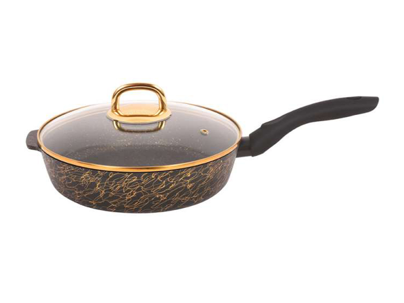 Сковорода Kukmara Грация 28cm Black-Gold сгчз281а сковорода вок bergner wok 28cm bgeu 3770