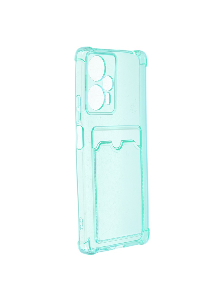 фото Чехол ibox для poco f5 crystal с кардхолдером silicone green ут000035536