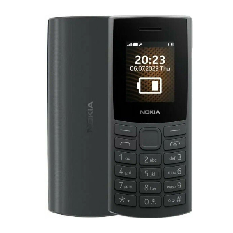 Сотовый телефон Nokia 105 SS 2023 (TA-1569) Black solid color plastic battery back cover for nokia 225 black