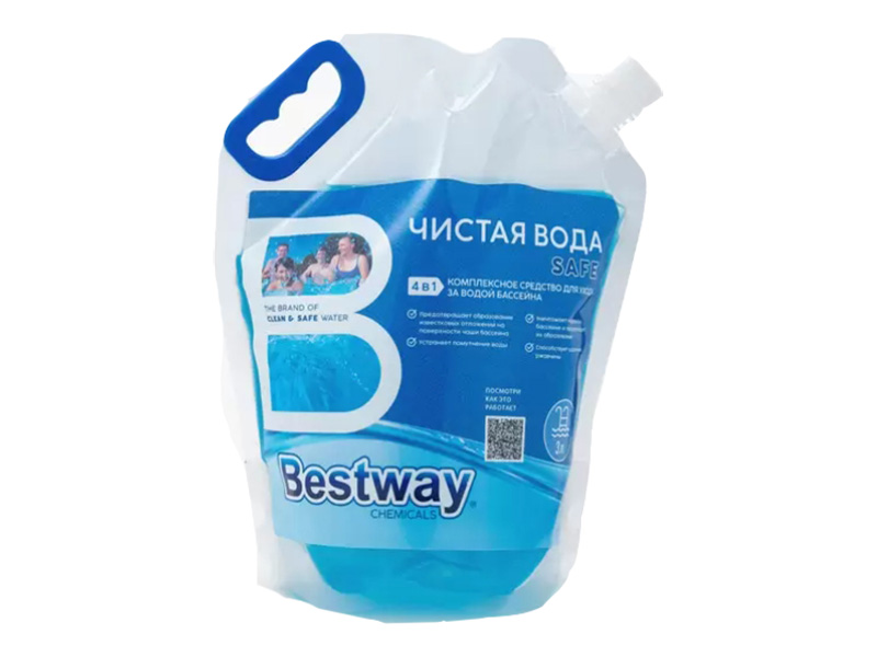 BestWay Chemicals Чистая вода 4в1 SAFE 3L B1909202 регулятор ph минус bestway chemicals 500g b1909208