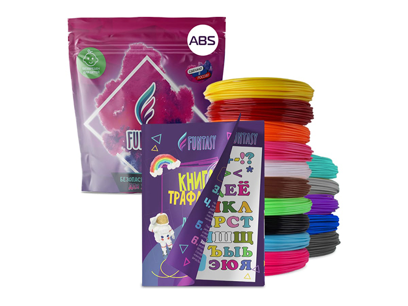 Аксессуар Funtasy ABS-пластик 15 цветов + книжка с трафаретами SET-FUNTASY-BOOK-ABS-15-5