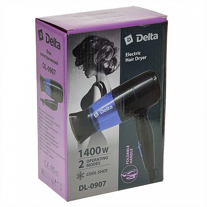 Фен Delta DL-0907 Black-Blue