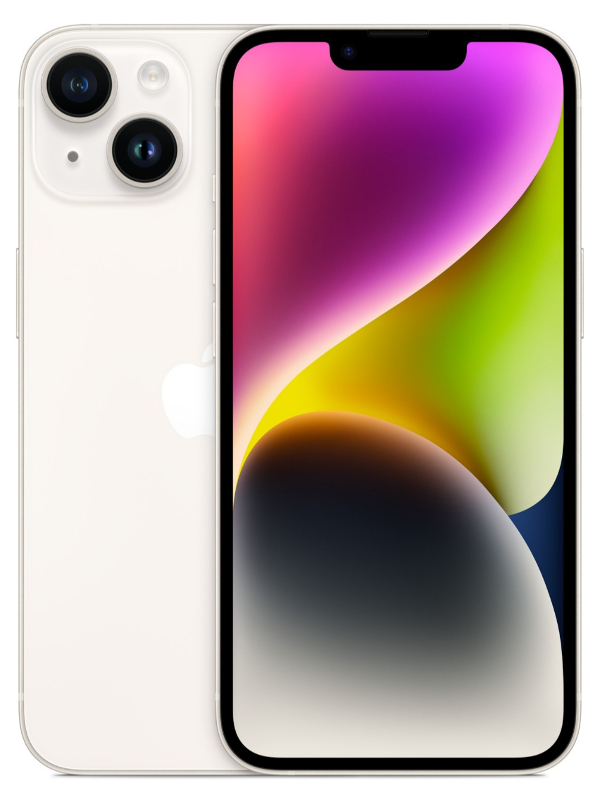 Сотовый телефон APPLE iPhone 14 128Gb (А2884) Starlight (no eSIM, dual nano-SIM only)