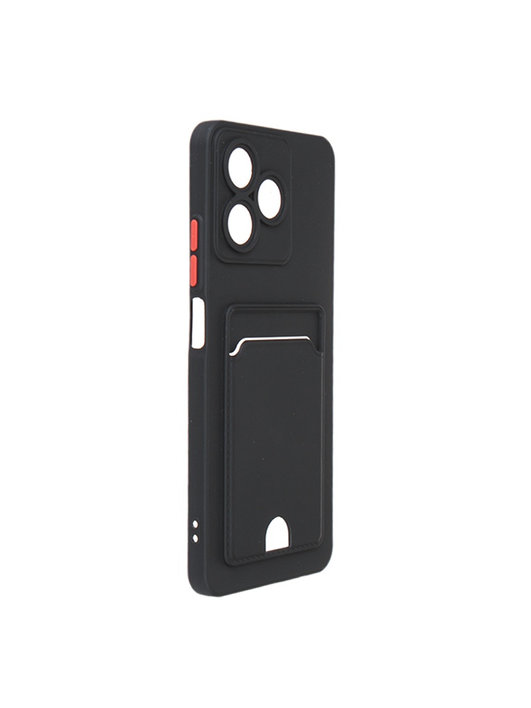 

Чехол DF для Realme C53 / C51 с отделением для карты Silicone Black rmCardCase-11, Realme C53 / C51