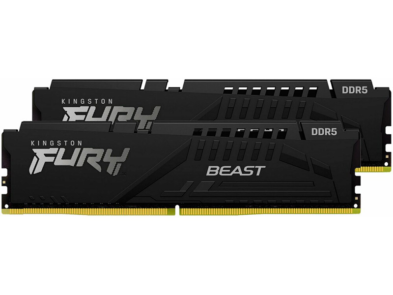Модуль памяти Kingston Fury Beast Black EXPO DDR5 DIMM 6000MHz PC-48000 CL36 - 64Gb Kit (2х32Gb) KF560C36BBEK2-64 флешка kingston datatraveler max 512гб black 0275555