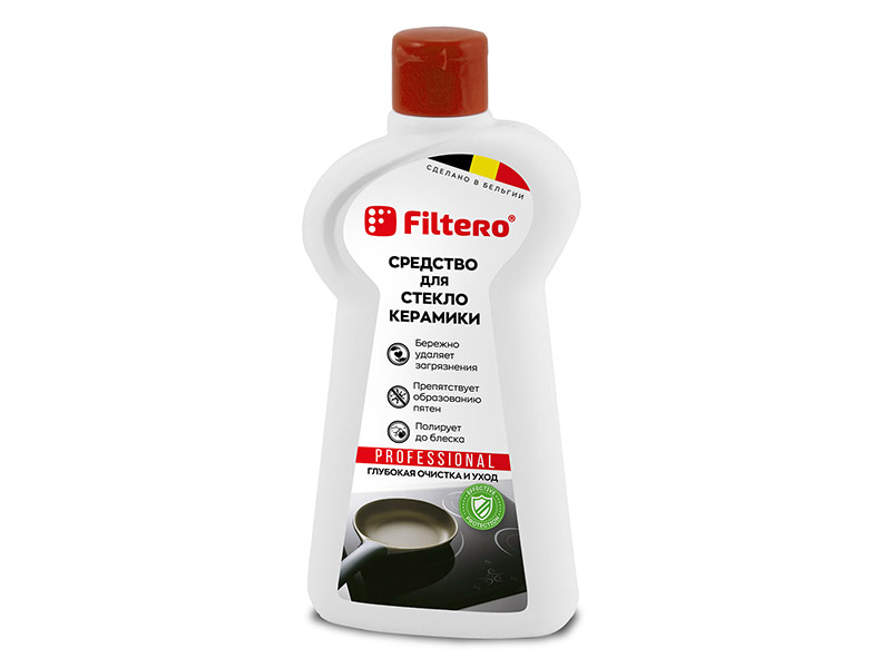 Средство для стеклокерамики Filtero 225ml 212 скребок для стеклокерамики filtero pro 206