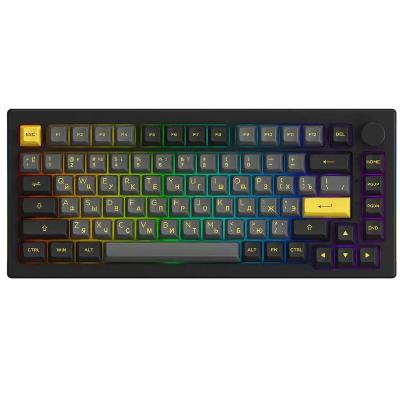 

Клавиатура Akko 5075B Plus Black&Gold 3 Modes RGB Hot Swap V3 Cream Yellow Switch 507575, 507575