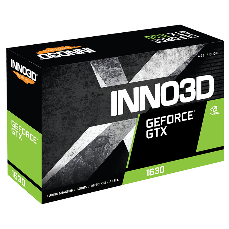 фото Видеокарта inno3d nvidia geforce gtx 1630 compact 1740mhz pci-e 3.0 4096mb 12000mhz 64-bit 1xhdmi 2xdp n16301-04d6-1177va19