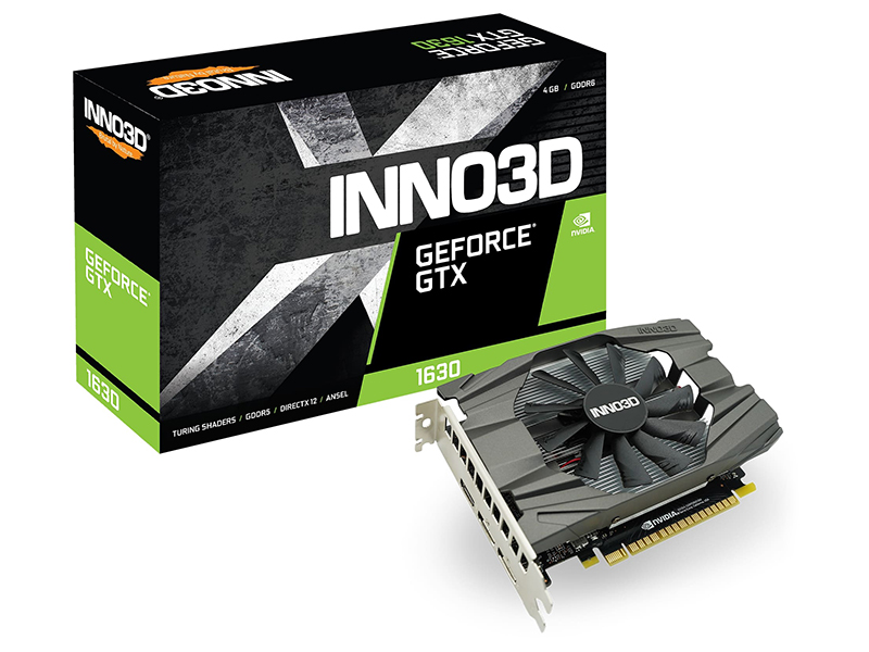 фото Видеокарта inno3d nvidia geforce gtx 1630 compact 1740mhz pci-e 3.0 4096mb 12000mhz 64-bit 1xhdmi 2xdp n16301-04d6-1177va19