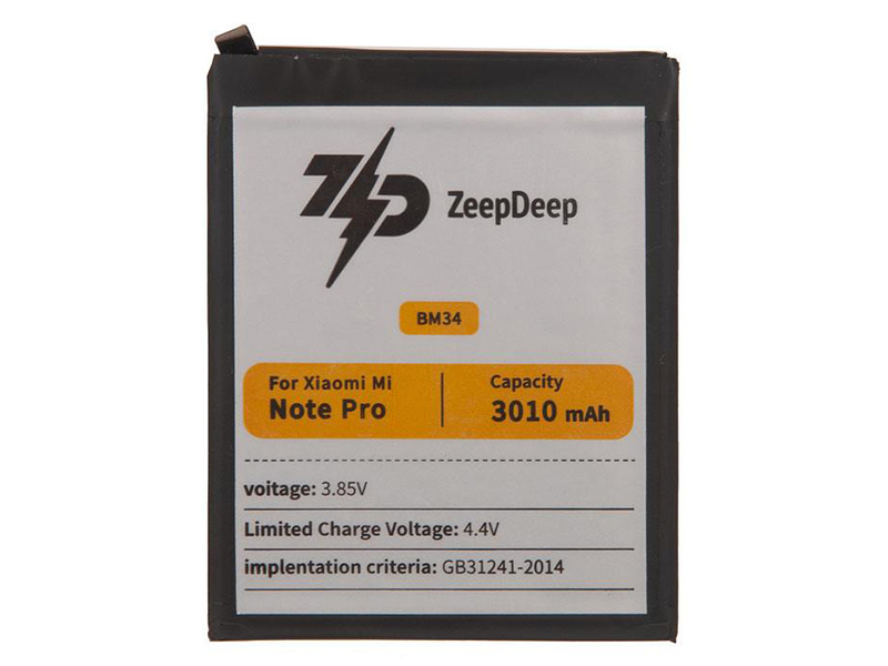 Аккумулятор ZeepDeep Asia (схожий с BM34) для Xiaomi Mi Note Pro 888668 аккумулятор zeepdeep asia схожий с bn5a для xiaomi poco m3 pro 5g redmi note 10t 10 888692