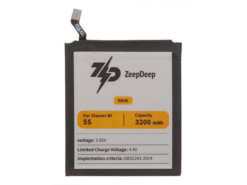 Аккумулятор ZeepDeep Asia (схожий с BM36) для Xiaomi Mi 5S 888670 аккумулятор zeepdeep asia схожий с eb bg975abe для samsung galaxy s10 plus 888724