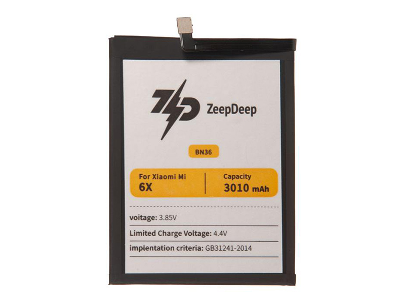 Аккумулятор ZeepDeep Asia (схожий с BN36) для Xiaomi Mi 6X / Mi A2 888678 аккумулятор zeepdeep asia схожий с bm31 для xiaomi mi 3 m3 888666