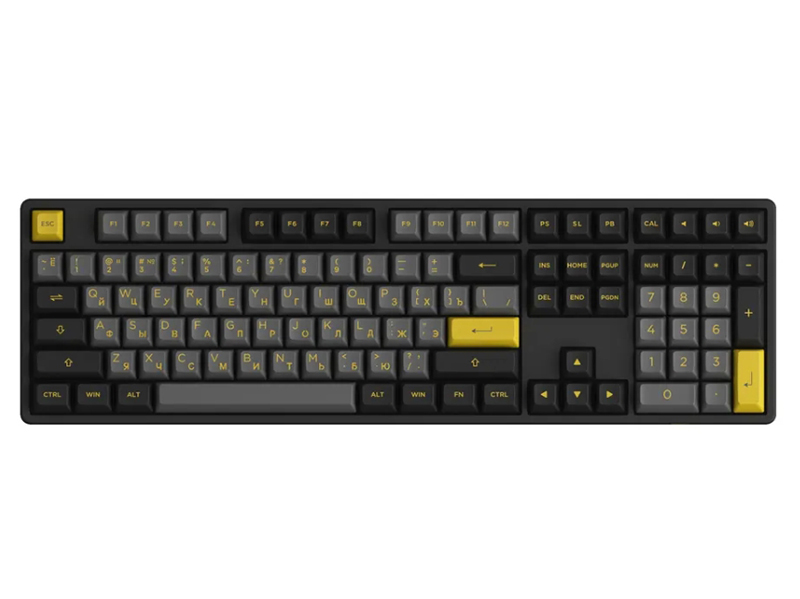 

Клавиатура Akko 5108S RGB (Cream-Yellow Switch) Black-Gold, 5108S