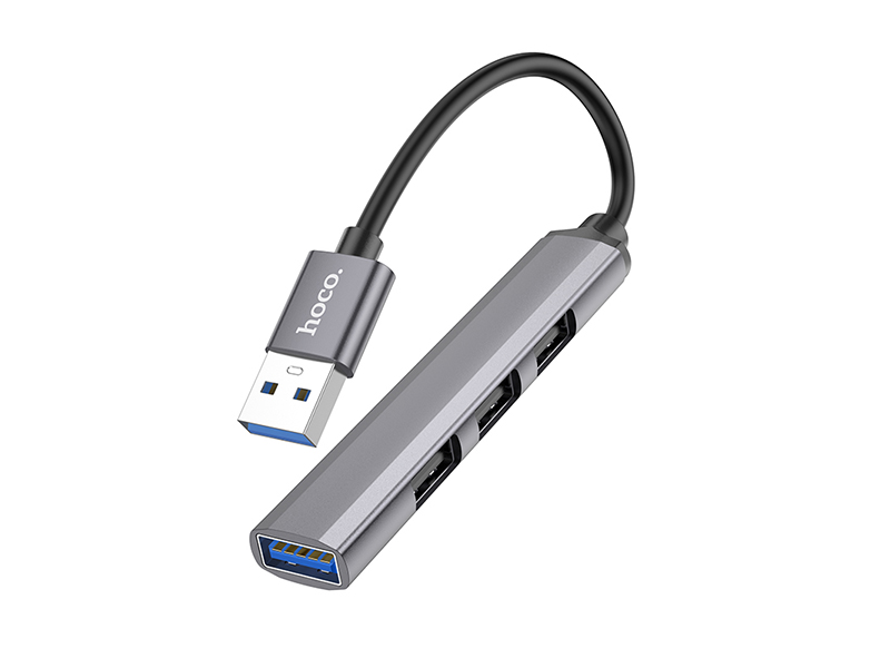 Хаб USB Hoco HB26 3xUSB 2.0/1xUSB 3.0 Grey 6931474765468