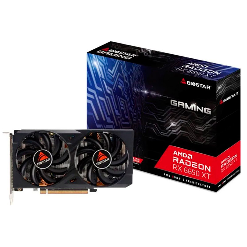 фото Видеокарта biostar radeon rx 6650 xt 8gb 2055mhz pci-e 4.0 8192mb 17500mhz 128-bit 3xdp hdmi va6656tm81