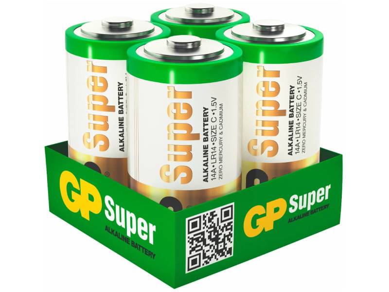 Батарейка C - GP 14A Alkaline LR14-2CRB4 (4 штуки) батарейка perfeo lr14 2bl super alkaline 20шт