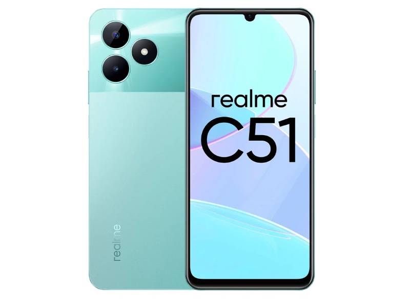 Сотовый телефон realme C51 4/128 ГБ RMX3830, Зеленый на realme c31 silky touch premium с принтом game repeat w зеленый