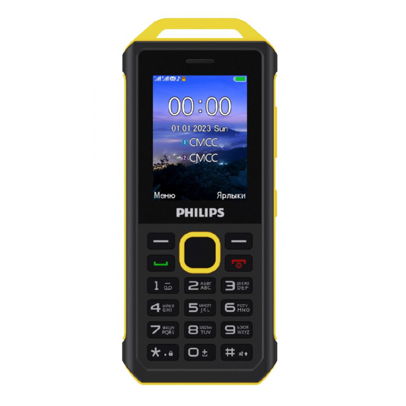 Сотовый телефон Philips Xenium E2317 Yellow-Black цена и фото