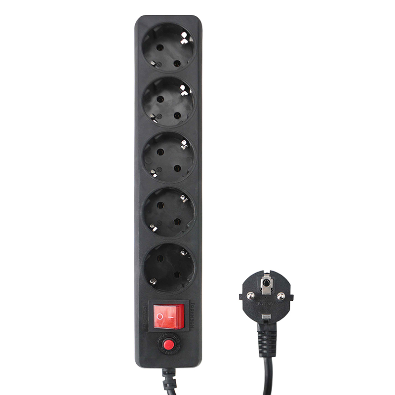 фото Сетевой фильтр гарнизон 5 sockets 1.8m black ehlb-1