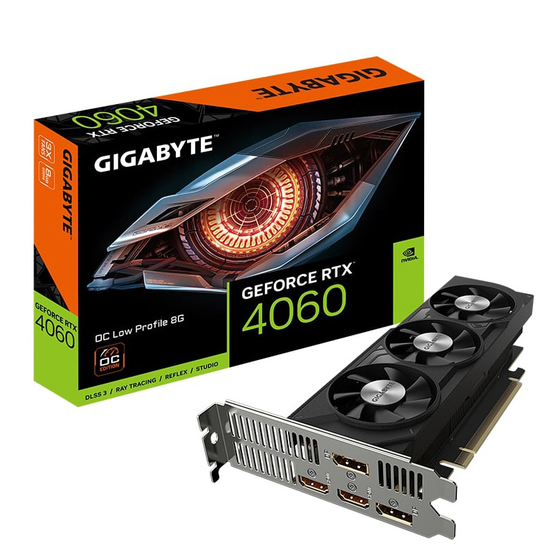 фото Видеокарта gigabyte nvidia geforce rtx 4060 2475mhz pci-e 4.0 8192mb 17000mhz 128-bit hdmix2 2xdp gv-n4060oc-8gl