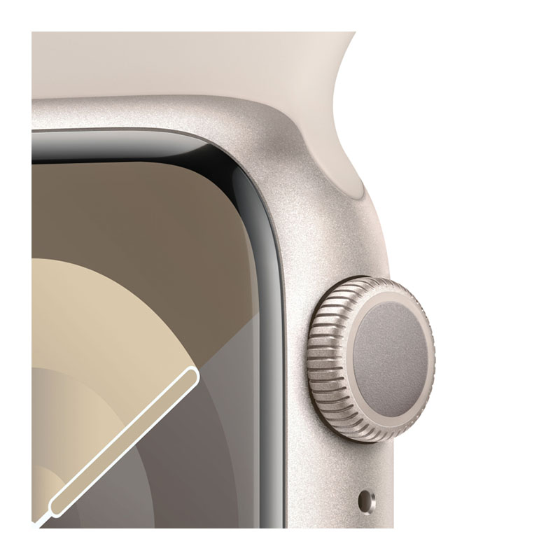 фото Умные часы apple watch series 9 gps 45mm starlight aluminium case with starlight sport band - m/l mr973