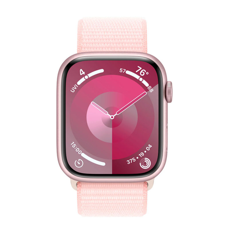 фото Умные часы apple watch series 9 gps 41mm pink aluminium case with light pink sport loop mr953