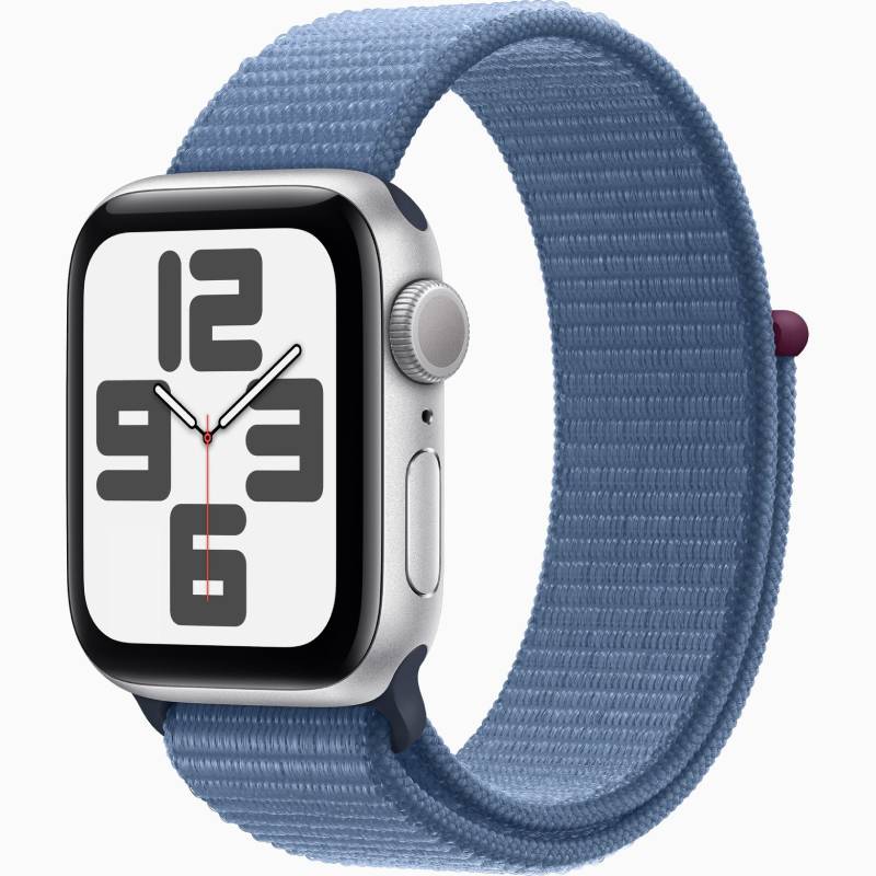 Умные часы APPLE Watch SE GPS 40mm Silver Aluminium Case with Winter Blue Sport Loop MRE33 ремешок apple для apple watch 41mm abyss blue sport band mm0q3ze a