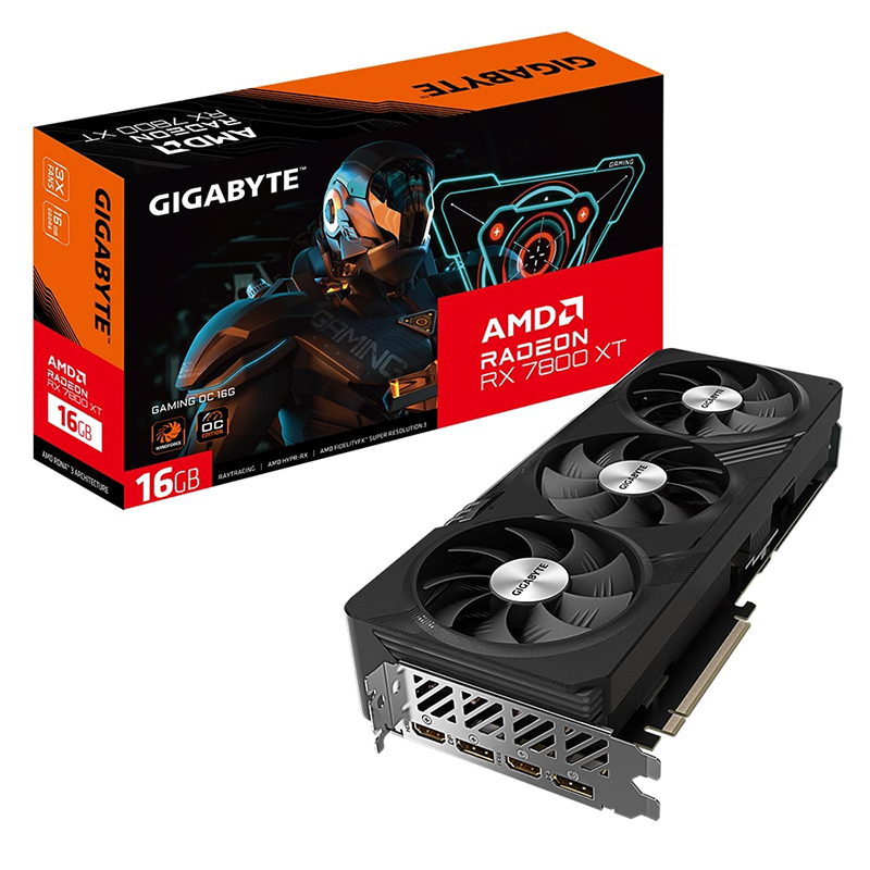 фото Видеокарта gigabyte radeon rx 7800 xt gaming oc 16gb 2254mhz pci-e 16384mb 19500mhz 256-bit 2xhdmi 2xdp gv-r78xtgaming oc-16gd