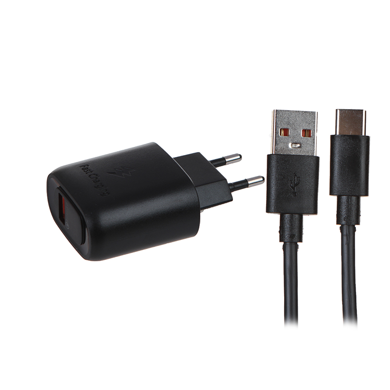 

Зарядное устройство Red Line NQC-38 QC 3.0 18W 1xUSB A + кабель Type-C Black УТ000036412, NQC-38