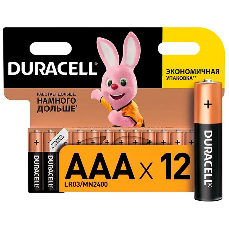 

Батарейка AAA - Duracell LR03/12BL MN2400 EU (12 штук), LR03/12BL MN2400 EU