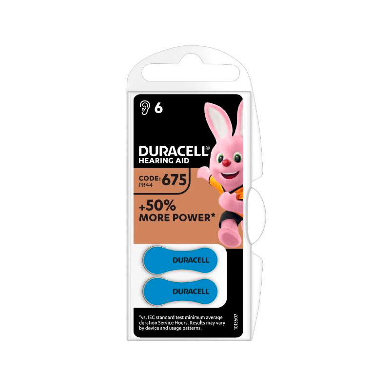Батарейки Duracell DA675/6BL AAHA ActivAir Hearing Aid ZA675 (6 штук)
