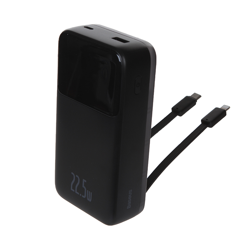 Внешний аккумулятор Baseus Power Bank Comet Series Dual-Cable Digital Display Fast Charge 20000mAh 22.5W Black PPMD020101 цена и фото