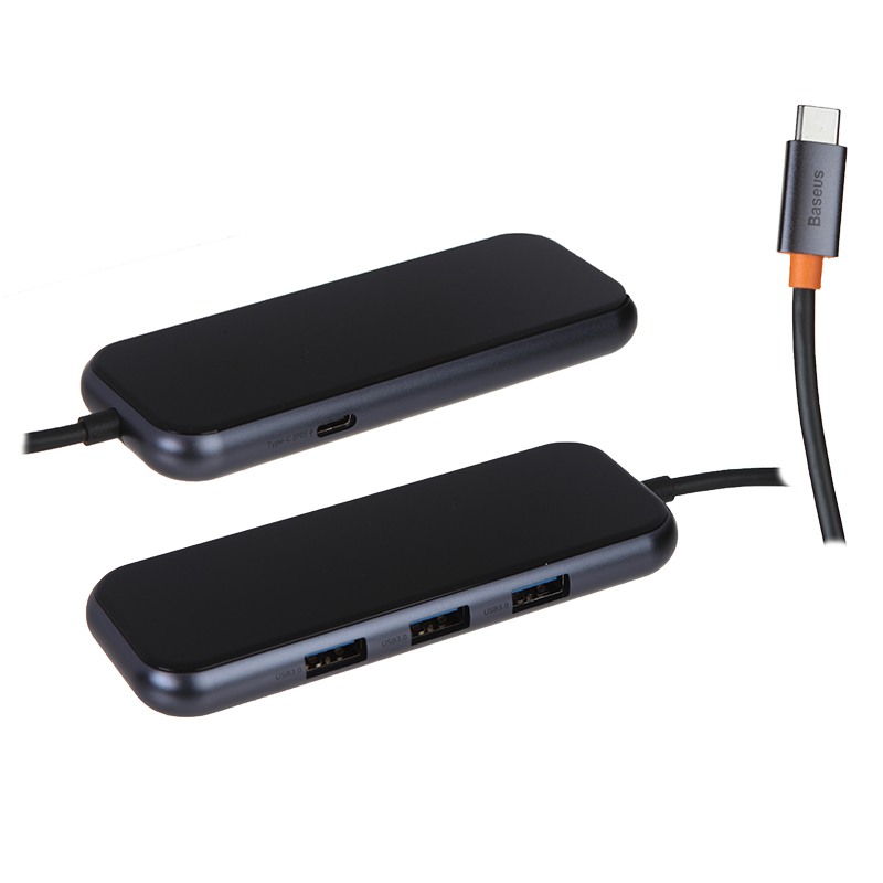 

Хаб USB Baseus AcmeJoy 4-Port Type-C - 3xUSB3.0 Dark Grey WKJZ010013, WKJZ010013