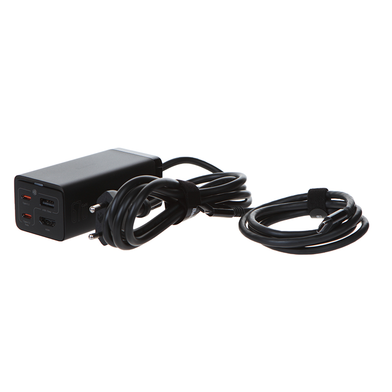   Baseus GaN5 Pro Desktop Fast Charger 1U+2C+HDMI 67W + 1.5m Power Cord EU Black CCGP110201